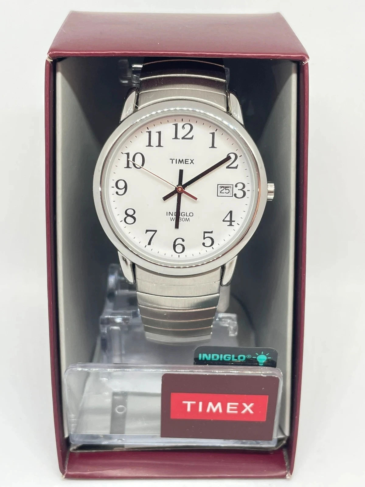 Reloj TIMEX Indigo, original nuevo con caja | Acero inoxidable, luz nocturna, modelo WR 30M